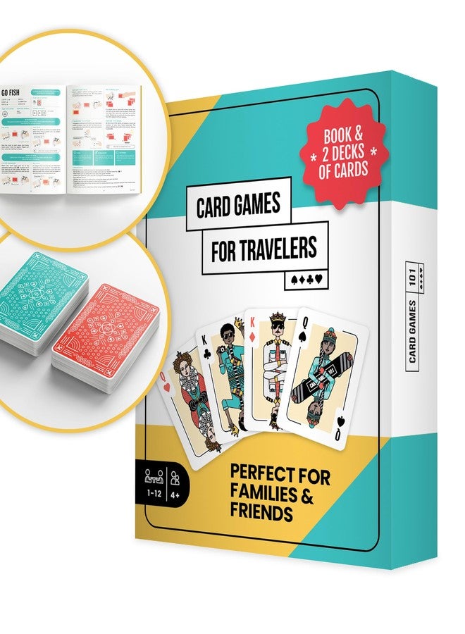 CardGames101 ألعاب ورق للمسافرين | 30 لعبة كلاسيكية ممتعة ومجموعتان مخصصتان | هدية مثالية للأطفال (4 سنوات فأكثر) والمسافرين | هدية رائعة لأمسيات الألعاب العائلية - Image 3